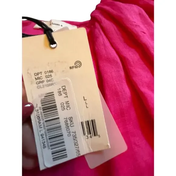 NWT A Loves A Pink Cotton Dress - Size L - Picture 7 of 16